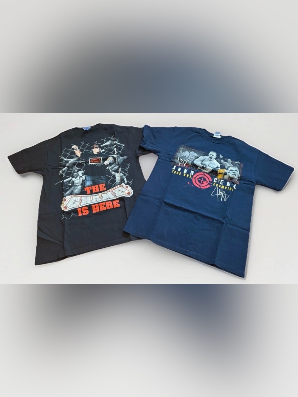 Y2K John Cena T-Shirts Lot of 2 Medium Front and Back Graphics WWE Vintage